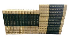 Vintage World Book Encyclopedia Year Book Lot Hardcover Leatherette Green Gold  picture