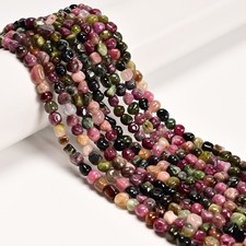 Natural Genuine Multi Color Tourmaline Nugget Beads Size 4-6mm 15.5