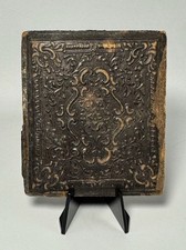 Antique Thermoplastic Union Case Front Panel 3x3.5” Wood Back Victorian 1800s picture