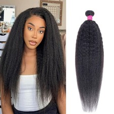 Malaysian Kinky Yaki Straight Bundles Human Hair Weaves Extensions 100g/ pcs US picture