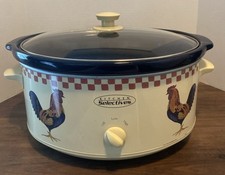 Kitchen Selectives Rooster Slow Cooker 6.5 Qt Crock Pot Farmhouse Chicken READ picture