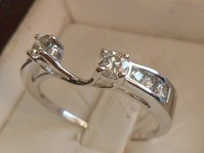 Enhancer Wrap 1.10Ct Lab Created Diamond Wedding Band Ring 14k White Gold Finish picture