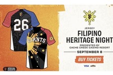 9/8 SF Giants Filipino Heritage Jersey by LeRoid David Sz L picture