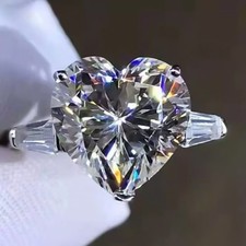Certified 4.60 Ct Heart Cut D Color VVS1 Moissanite Solitaire Engagement picture