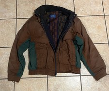 80's-90's Vintage Pendleton Bomber Jacket Flannel Heavy Coat Outdoors Winterwear picture
