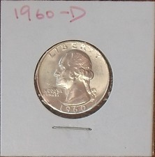 1960-D 90% Silver Washington Quarter Denver Brilliant Uncirculated BU  QW083 picture
