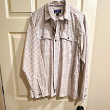 Patagonia Men's Long Sleeve Island Hopper Check Button-Up Shirt Size Large picture