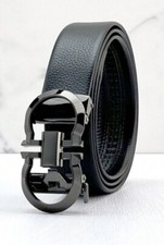 Designer Leather Mens Ratchet Belt Belts For Men Adjustable Automatic Buckle New picture