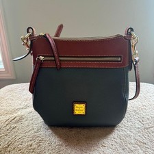 Brown and Marble Blue Dooney & Bourke crossbody bag w/ strap and dust bag picture