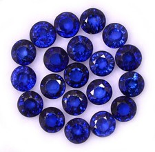 6 mm 10 Pcs Certified Natural Blue Sapphire Round Cut Faceted Loose Gemstone Lot picture