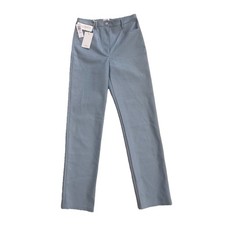 New Wilfred Aritzia Melina Dune Blue Vegan Leather Pants Sz 6 $148 NWT picture