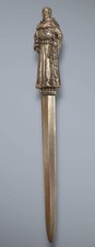 Vintage Gallo Daley Pewter Monk Friar Letter Opener Religious Figural 7” picture