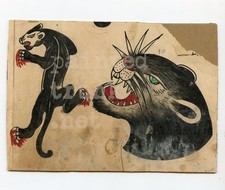 original antique 1930s tattoo black panther flash cut mystery folk art texas 5x7 picture