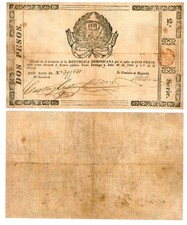 u Reproduction Note Dominican Republic 2 Pesos 1844          1824R picture