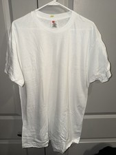 New Vintage 90s Hanes Single Stitch White Blank Plain T Shirt Men's Size XL picture