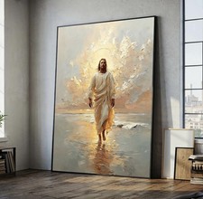 Jesus Walking On Water Canvas Wall art Print Christian Spiritual Home Wall decor picture