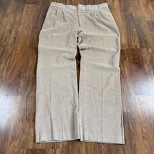 Vintage Lands End Baggy Corduroy Pants Mens 40 Tan Beige Wide Wale Made in USA picture