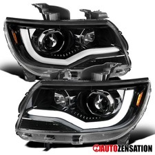 Slick Black Fit 2015-2022 Chevy Colorado LED Tube Halogen Projector Headlights picture