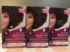 3x Schwarzkopf Keratin Color Permanent Hair Color Cream #5.0-Medium Brown New picture