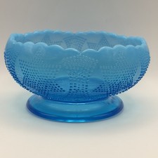 Antique Fenton Beaded Stars & Swag Blue Opalescent Bowl Rare 1908 Excellent picture