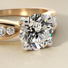 Luxurious 3.00 Ct Round Cut Lab Grown Diamond Wedding Ring Solid 14K Yellow Gold picture