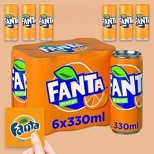Fanta Orange Soda (European Import) (6 x 0.33 Cans) with FANTA Sticker picture