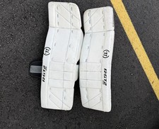 Warrior Ritual R/GT2 Junior Ice Hockey Goalie Leg Pads White Black Pair Preowned picture