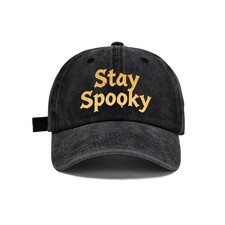 Halloween Pumpkin Patch - Stay Spooky Unisex Washed Baseball Cap Adjustable picture