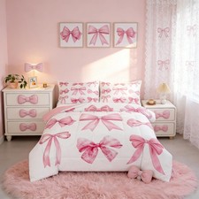 Feelyou Cute Bow Comforter Set Twin Size 2 Pcs Kids Boys Girls picture