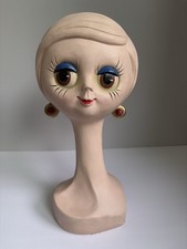 HTF Vintage 1960’s Twiggy Head Mannequin Brown Eyes Display Retro picture