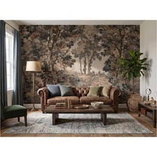 Landscape Peel and Stick Wall Murals, Vintage Forest Wallpaper Rustic Woodland picture