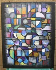 THESE TRYING TIMES new oil painting original 16x20 BLACK canvas signed Crowell  picture