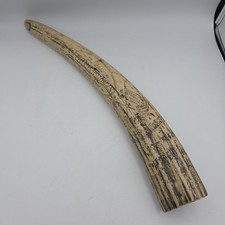 Scrimshaw walrus Tusk RESIN REPLICA the ship 