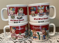 Vintage 1993 Campbell's Soup Kid Bowls Coffee Mug Cup By Westwood Set Of 4 picture