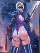 Mark Beachum PENTHOUSE COMIX BACKLASH Hand Embellished LTD Giclee Signed 2018 picture