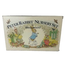 Vintage Wedgwood Beatrix Potter Peter Rabbit 3 Piece Nursery Dish Set Mug Bowl picture
