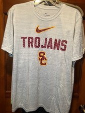 USC Trojans Nike Dri-Fit Short Sleeve Shirt Men's Light Gray New - Medium picture