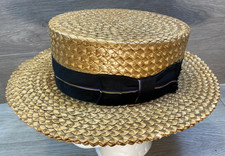 Antique Late early 1900s Barclay Distinctive Thick Straw Boater's Hat picture