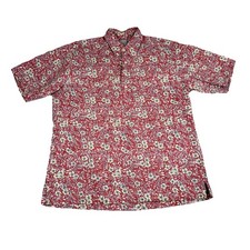 Reyn Spooner Vintage Hawaiian Shirt Mens L Traditionals Red Floral Short Sleeve picture