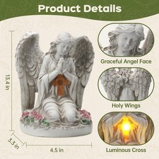 Elegant Solar-Powered Angel Garden Statue for Outdoor and Cemetery Decorations picture