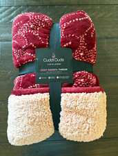 Cuddl Duds Cozy Sherpa Throw Blanket Reversible 50x60 Burgundy/Cream picture