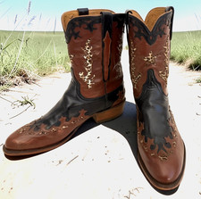 EUC Lucchese Classics Handmade Cheetah Pony Hair Inlay⭐Overlay Cowboy Boots 9.5D picture