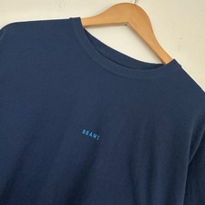 Beams Japan Center Logo Shirt Navy Blue Cotton Long Sleeve Crew Neck Mens L picture