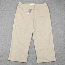 Chicos Alto Cuff Crop Pants Womens 3 Beige Twill Stretch Dress Career Work New picture