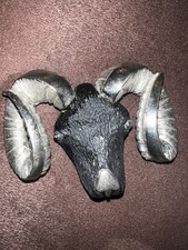 Vintage LUCA RAZZA Black Large Rams Head ARIES Pendant   LOOK   picture