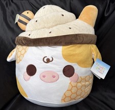 CUDDLE BARN PLUSH GOALS JUMBO 18” HONEYCOMB MOOSHAKE COW PLUSH NWT - US Seller picture