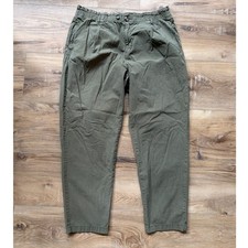 Sonoma Women's Khaki Green Tapered Pants Size XL Elastic Paperbag Waist Twill picture