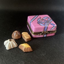 Limoge Pink Bakery Box With Goodies Trinket Box picture