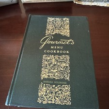 Vintage 1963 GOURMETS MENU COOKBOOK By Barbara Holdridge - Gold Embossed picture