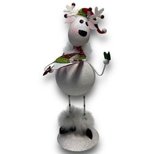Vtg Pier One 1 Imports Snowman Glitter Bobble Head Scarf Hat Rare 12